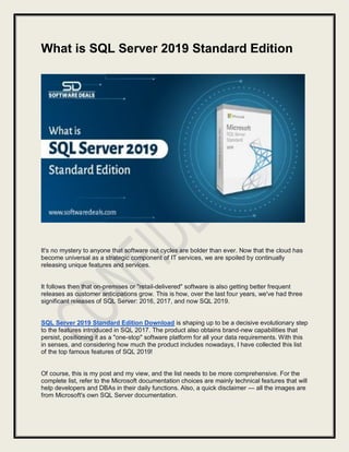 What is SQL Server 2019 Standard Edition | PDF