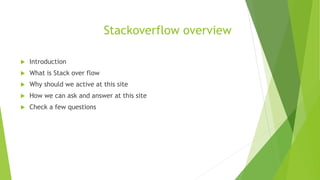 What is stack over flow | PPTX