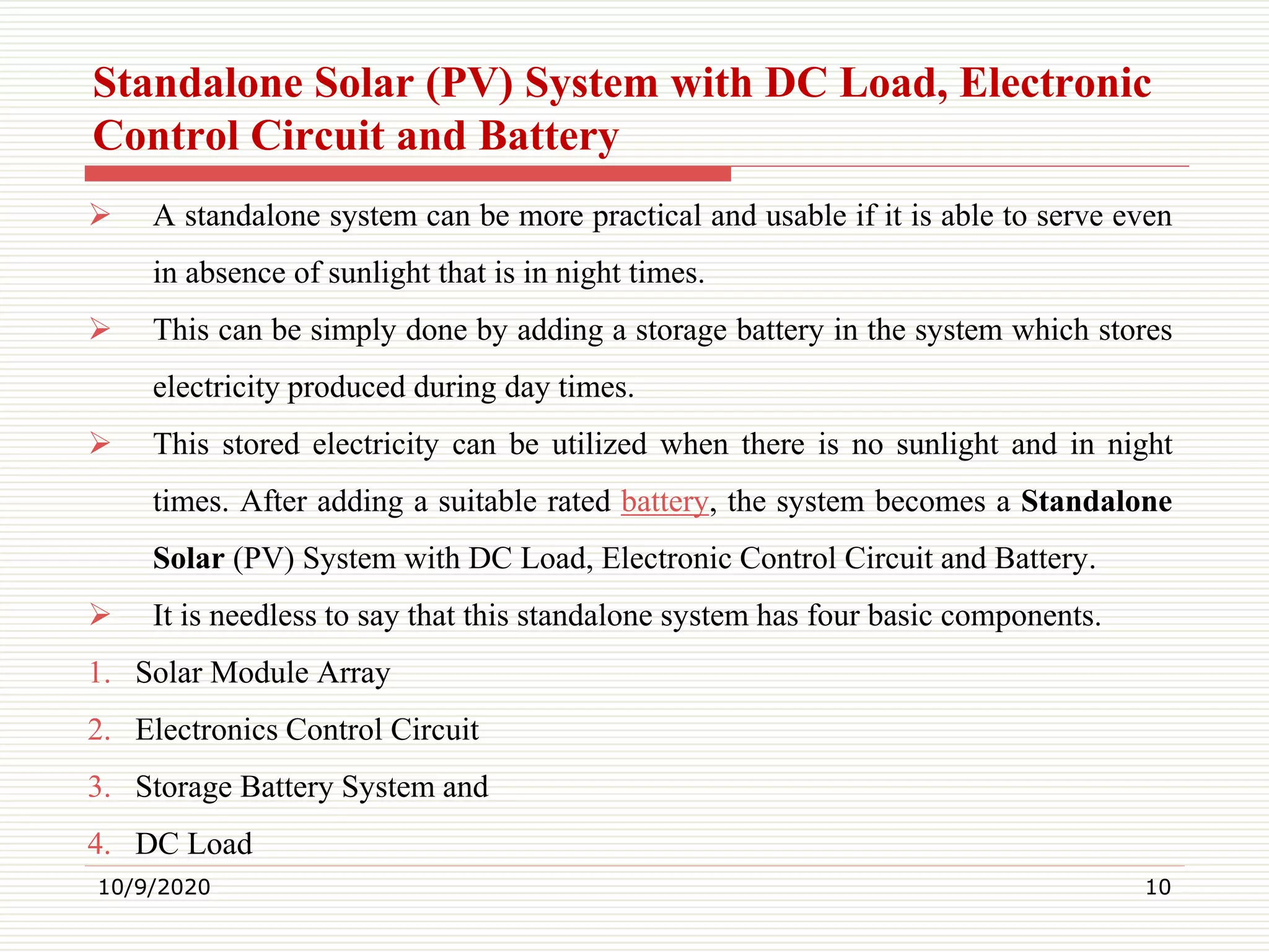 What is standalone solar electric system? | PDF