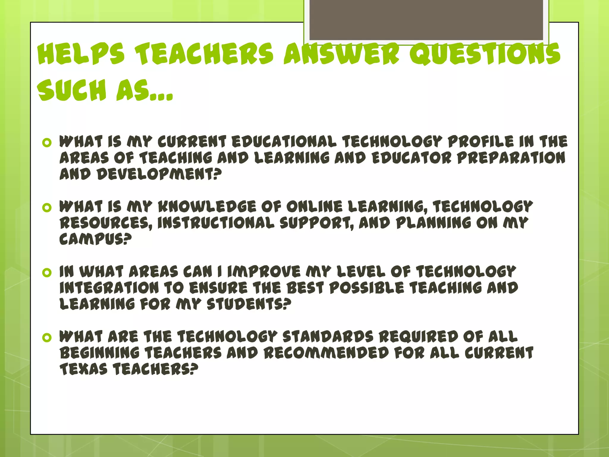 Teaching and Learning 