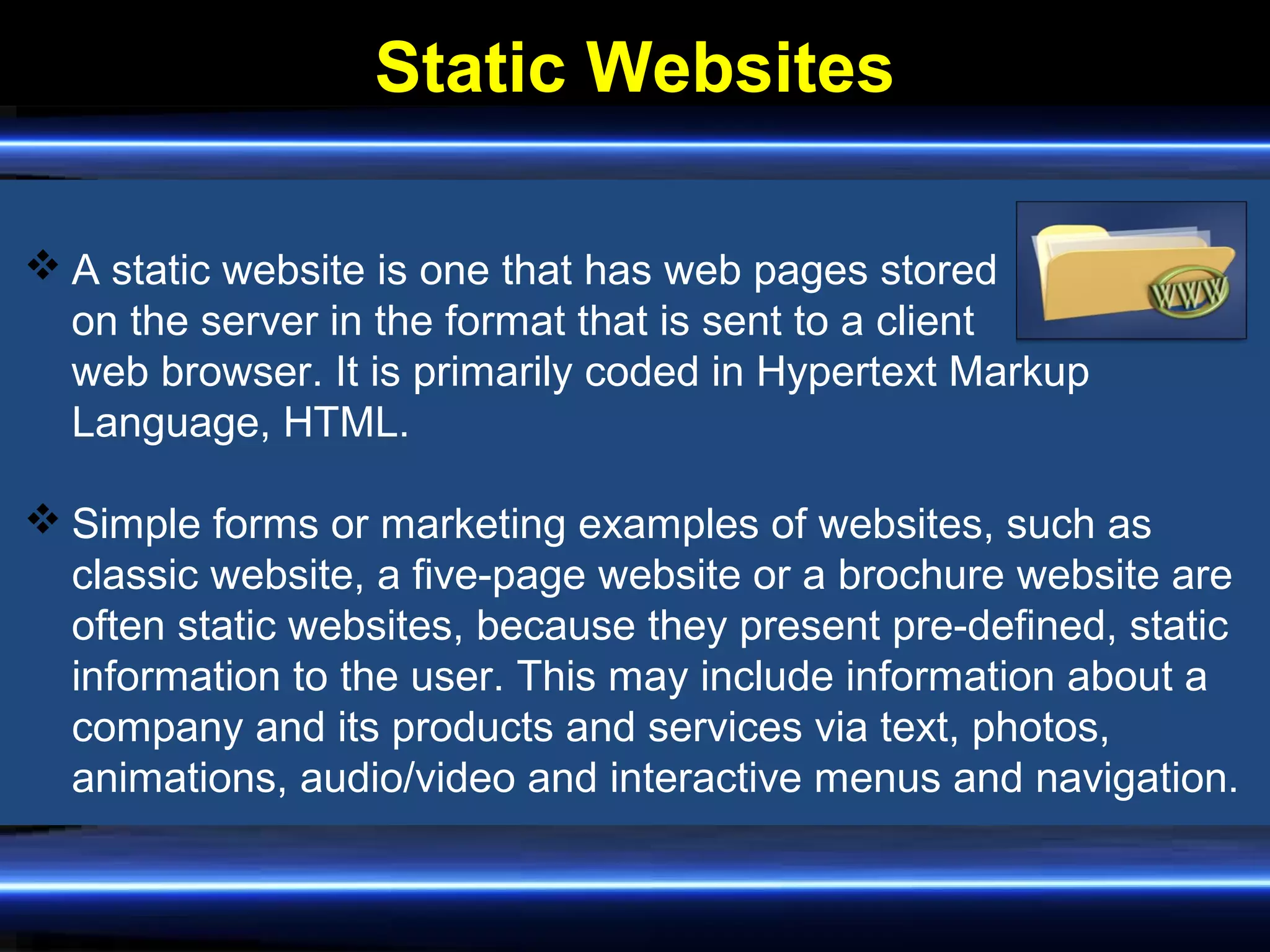 What is static_and_dynamic_web_page | PPT