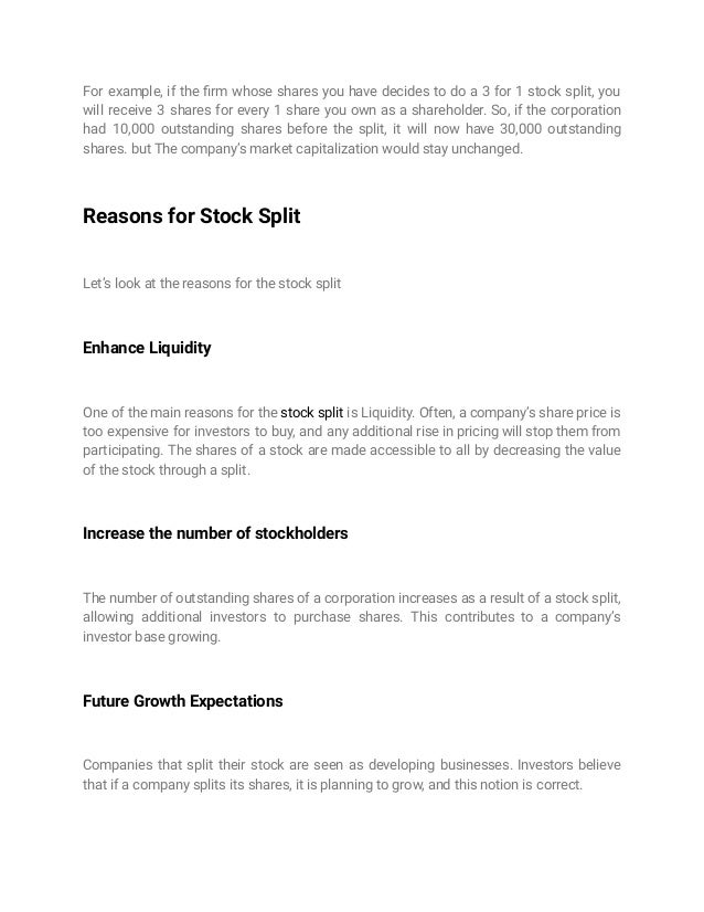 What Is Stock Split Definition, Reasons & Example