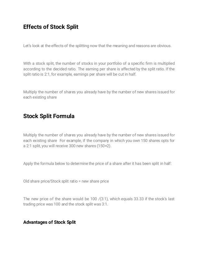 What Is Stock Split Definition, Reasons & Example