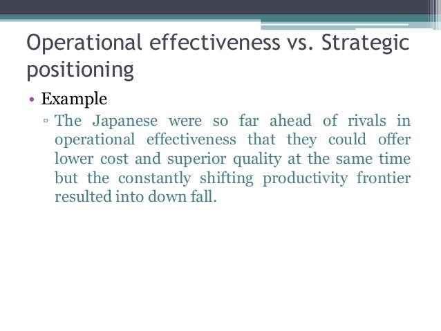 operational effectiveness example Ops goals for operations some examples.