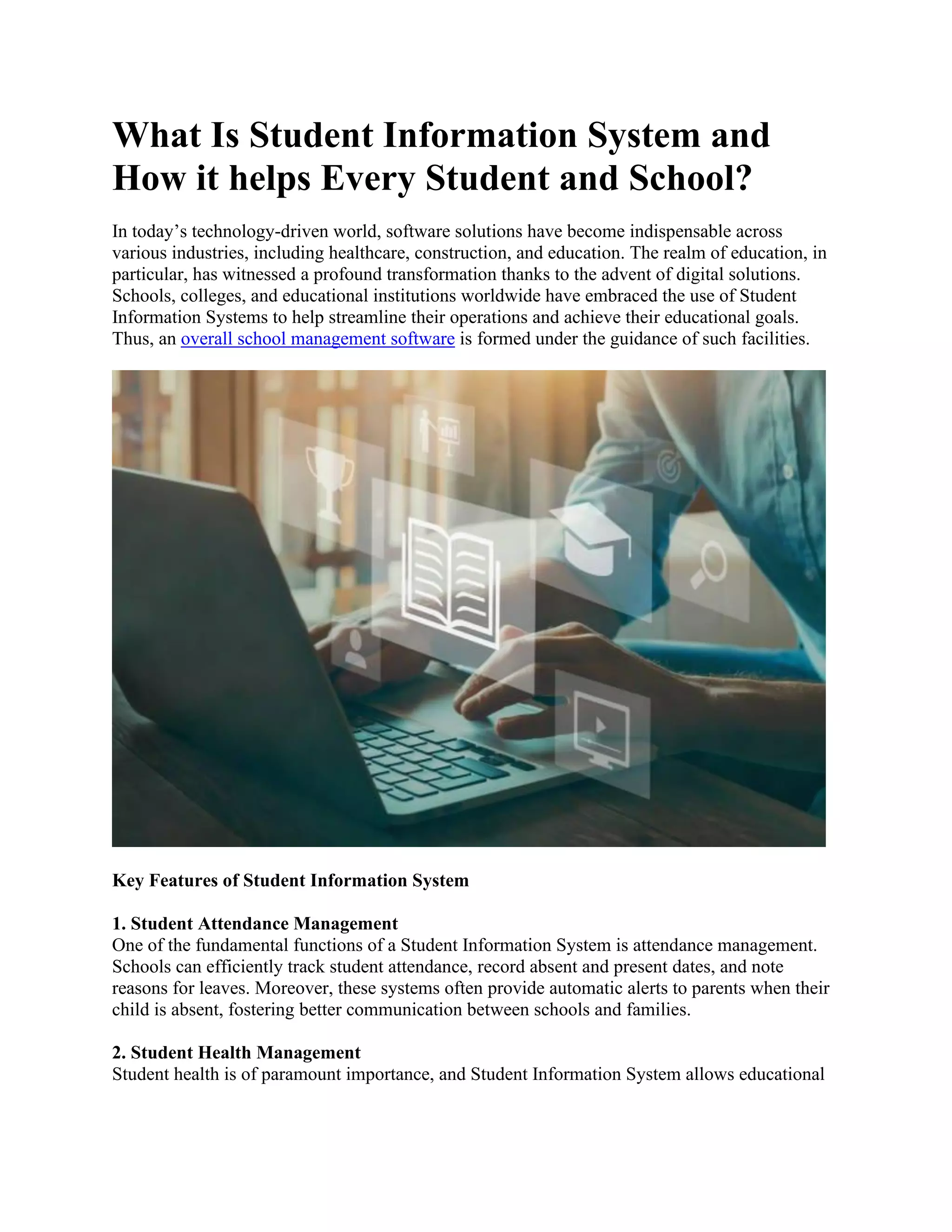 What Is Student Information System and How it helps Every Student and ...