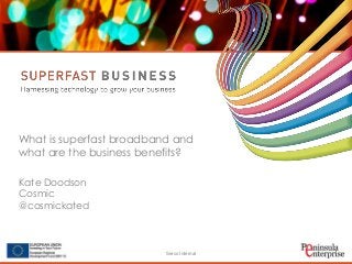 What is superfast broadband and
what are the business benefits?
Kate Doodson
Cosmic
@cosmickated

Serco Internal

 