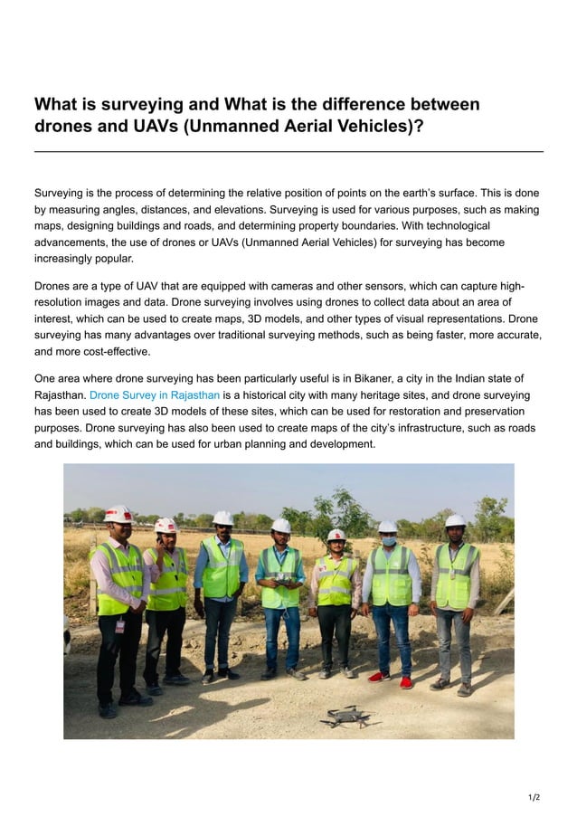 What is surveying and What is the difference between drones and UAVs