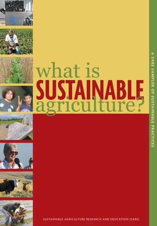 What is Sustainable Agriculture? 1www.sare.org
ASAREsamplerofsustainablepractices
Sustainable Agriculture Research and Education (SARE)
 