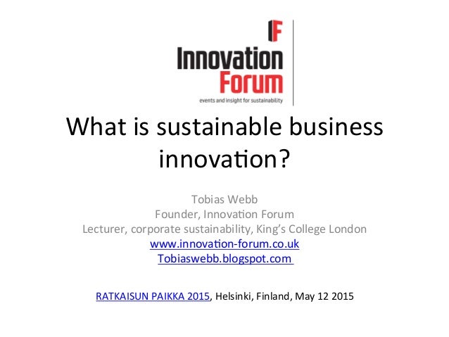 What Is Sustainable Business Innovation