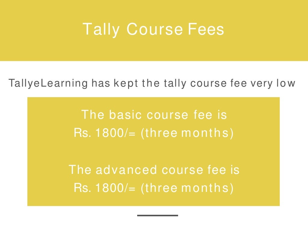 What is tally course