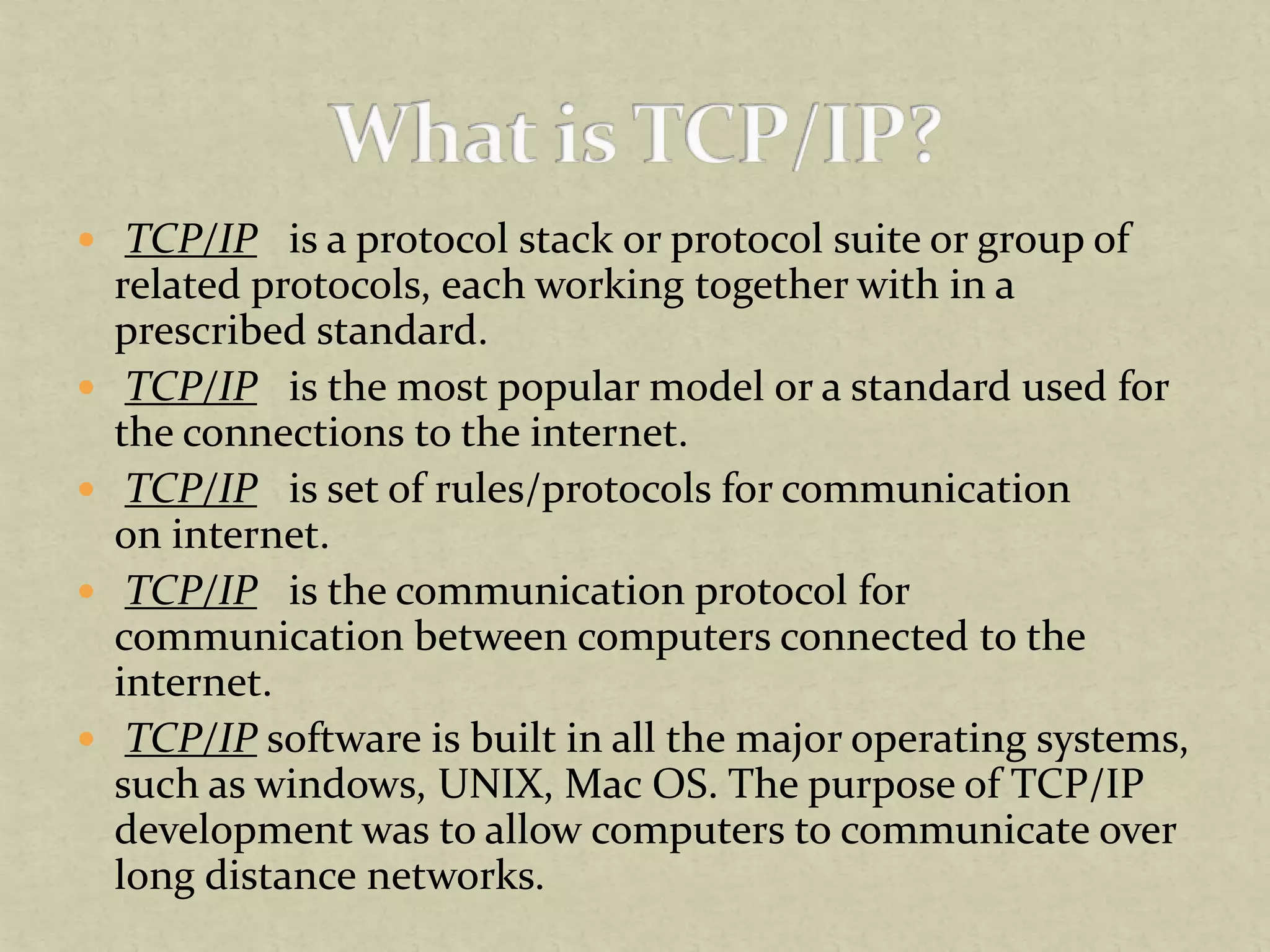 What is TCP/IP | PPT