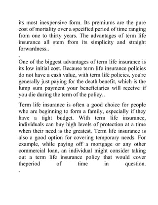 What Is Term Life Insurance