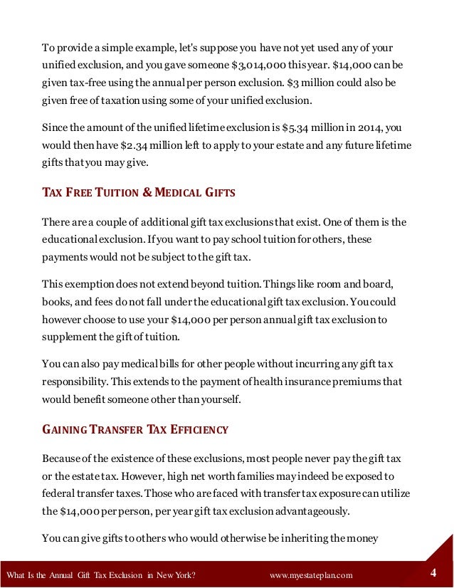 What Is the Annual Gift Tax Exclusion in New York