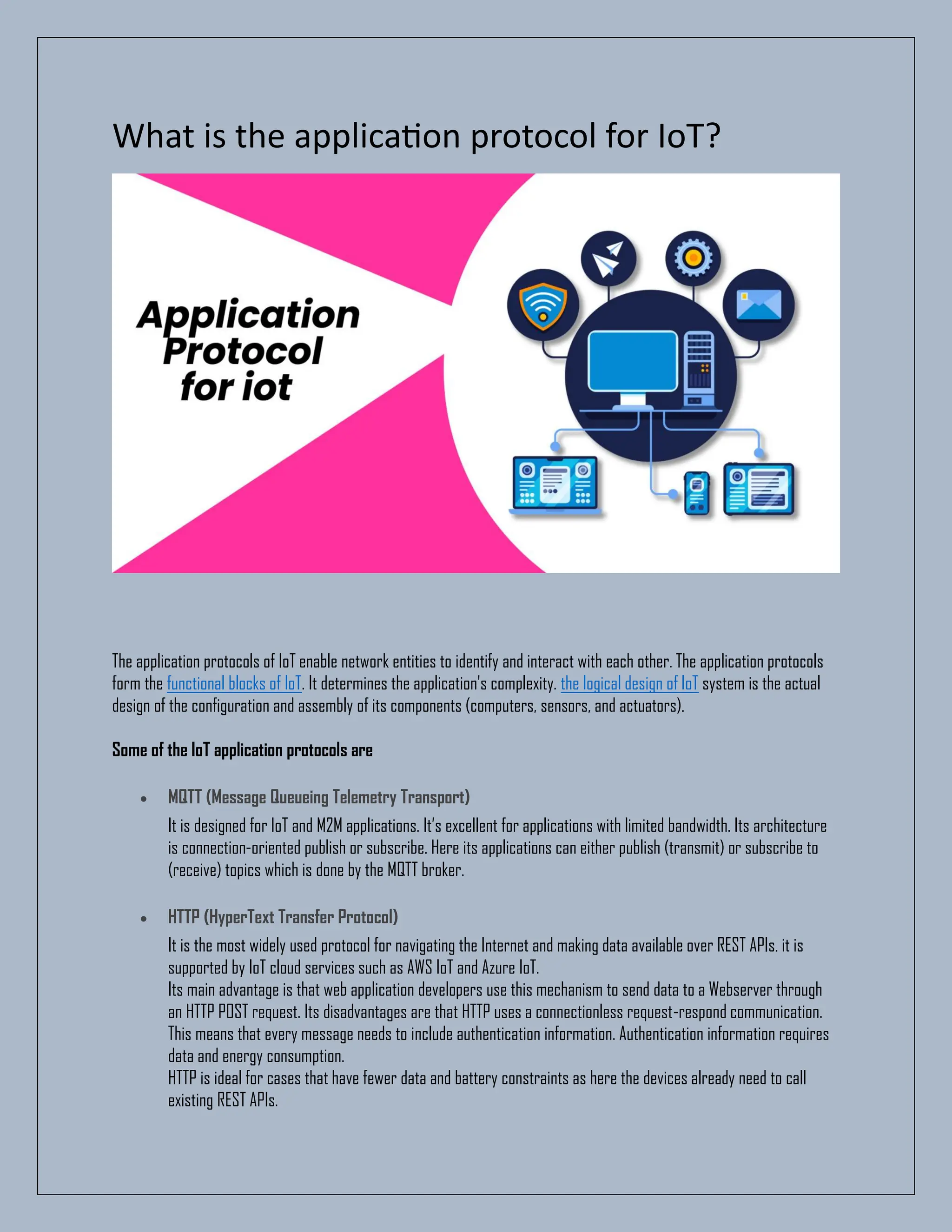 What is the application protocol for IoT.pdf