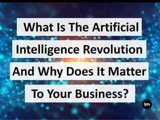 What Is The Artificial
Intelligence Revolution
And Why Does It Matter
To Your Business?
 