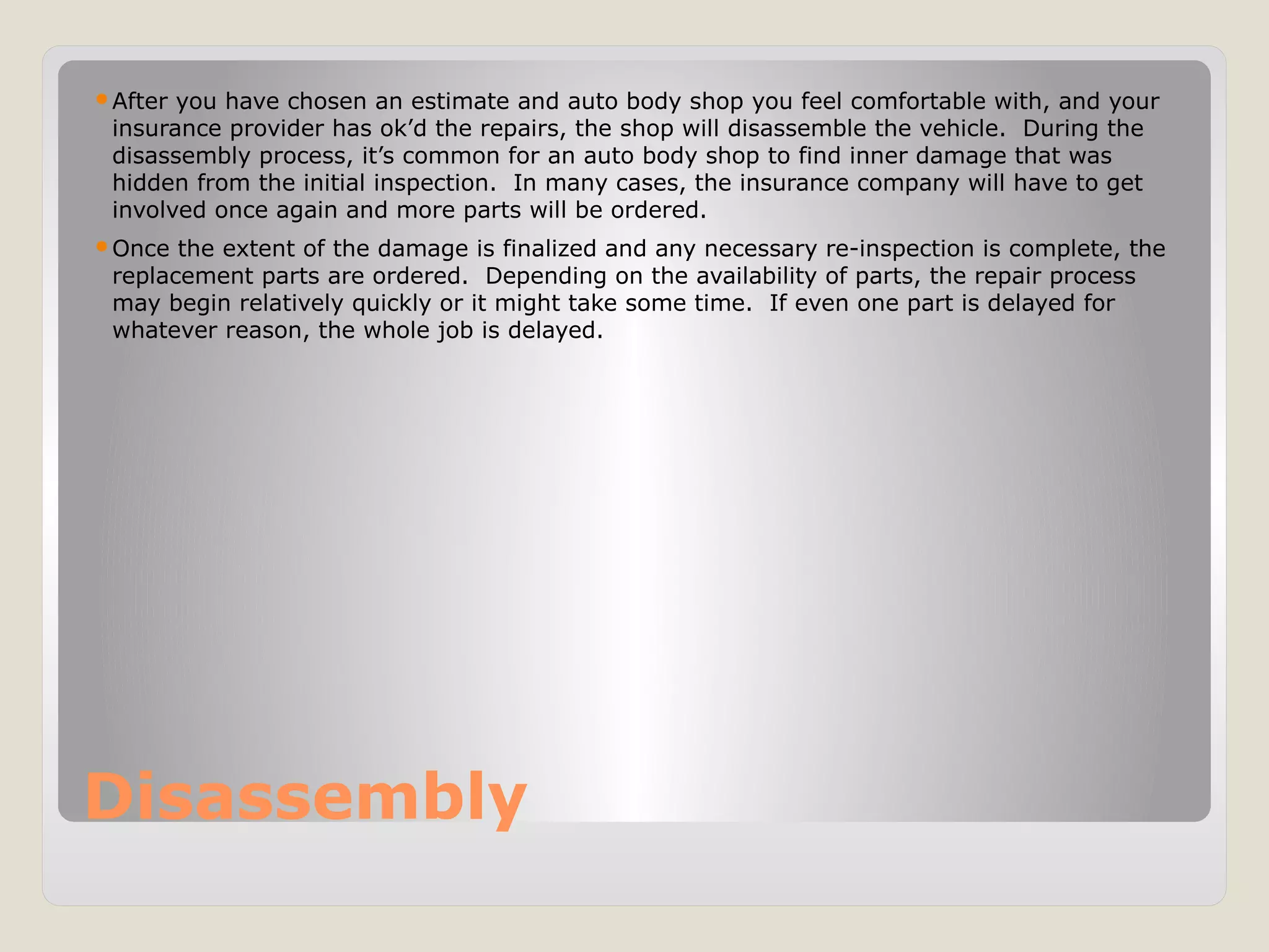 What is the auto body repair process (1) | PPT