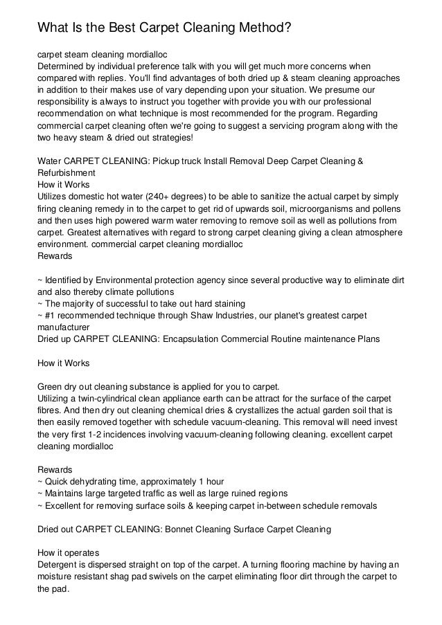 What Is the Best Carpet Cleaning Method?