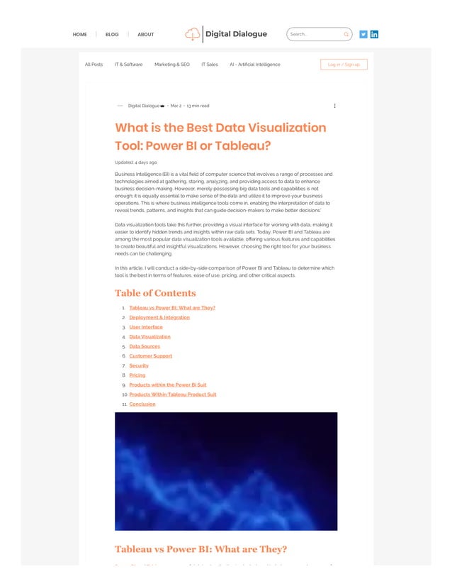 What is the Best Data Visualization Tool: Power BI or Tableau? | PDF