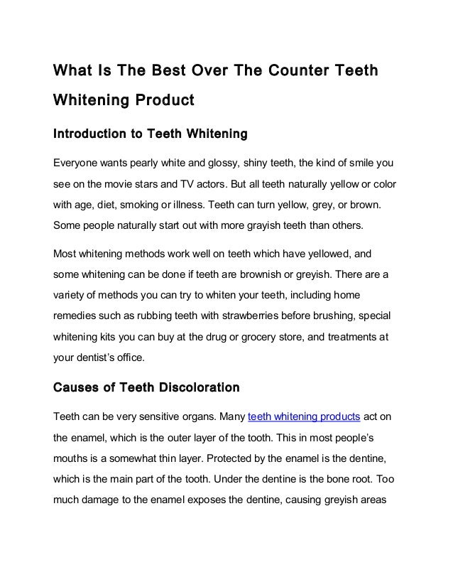 What is the best over the counter teeth whitening product