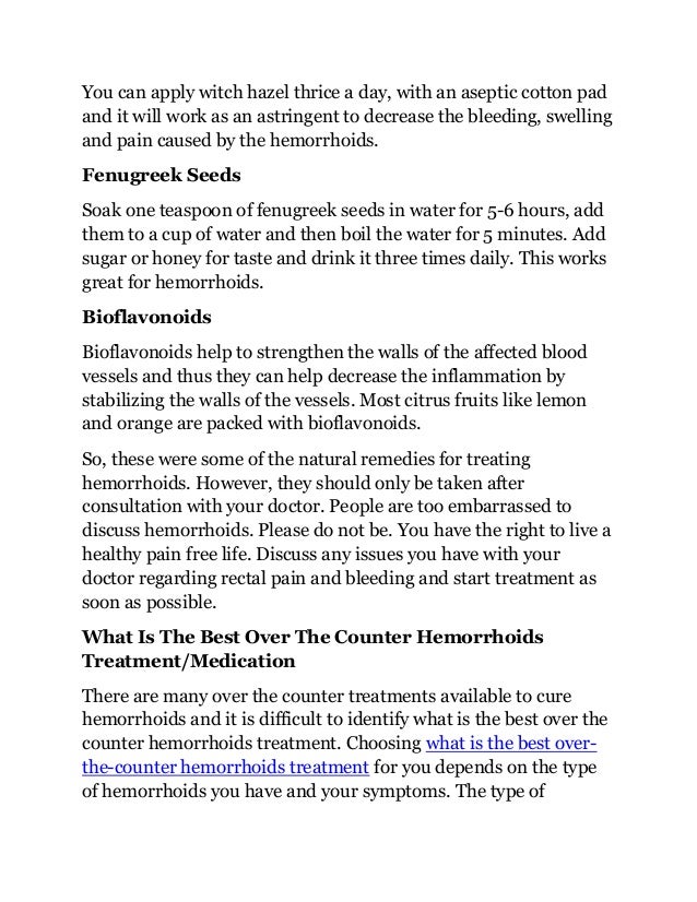 What is the best over the counter treatment for hemorrhoid