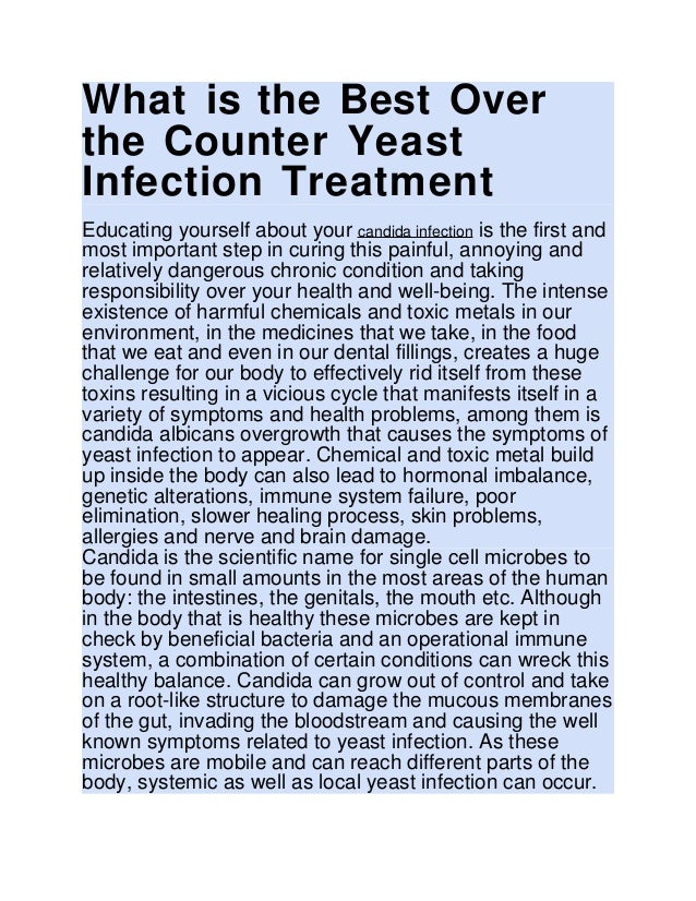 What is the best over the counter yeast infection treatment