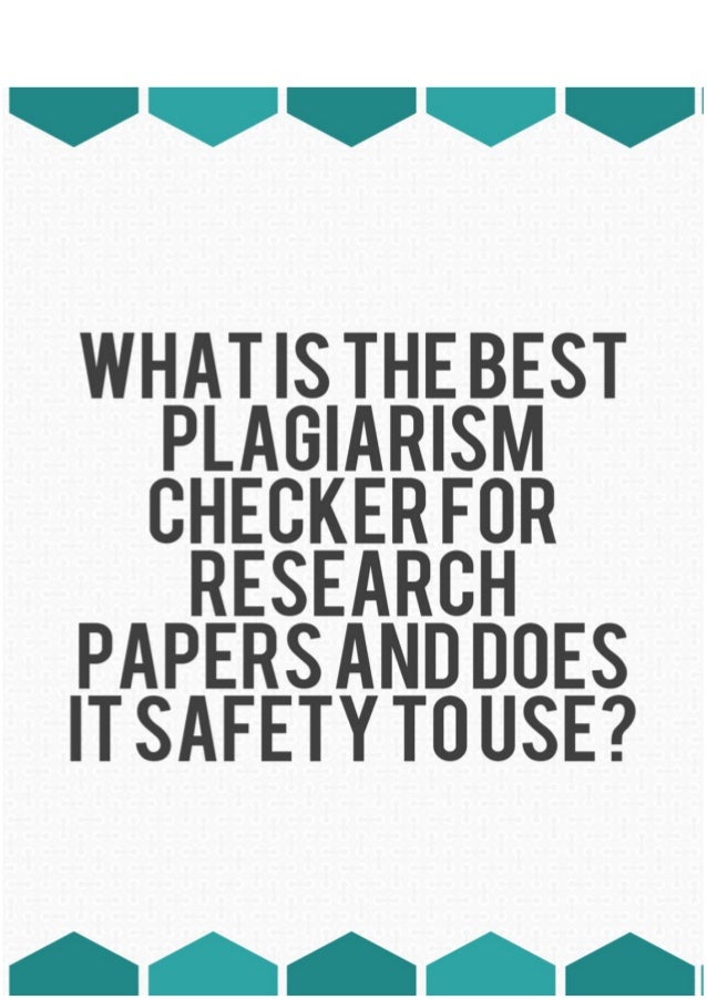 Research papers on plagiarism