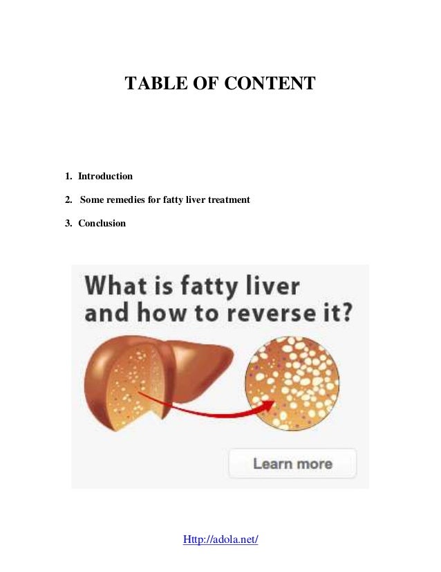 What is the best remedy for fatty liver treatment?