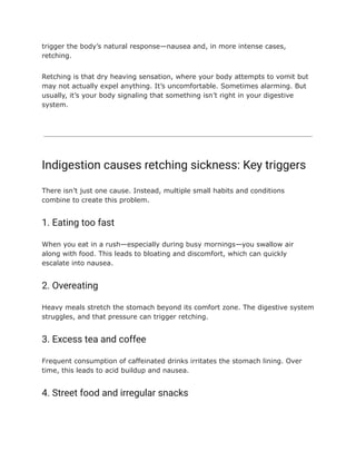 Woman Retching Comprehensive Guide to Indigestion and Retching Sickness Remedies | PDF