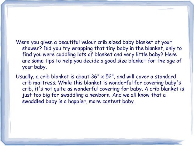 What Is The Best Size For A Baby Blanket