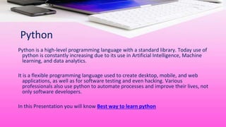 What Is The BEST WAY TO LEARN PYTHON In 2023.pptx