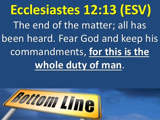 the end of the matter is fear god