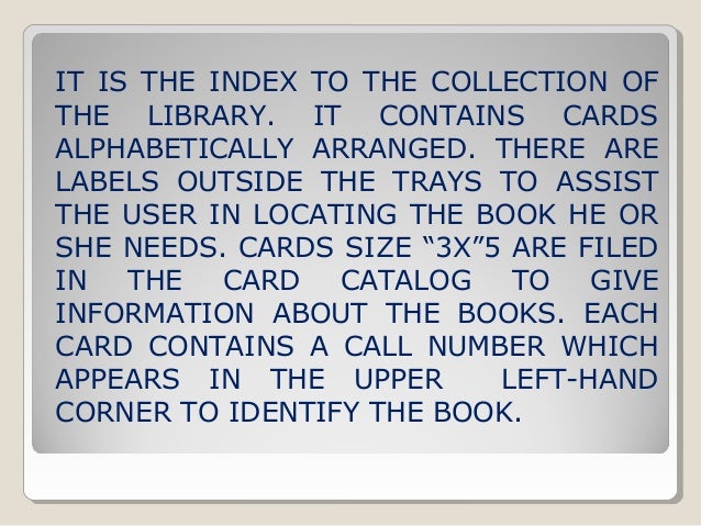 CARD CATALOG/ELEMENTARY