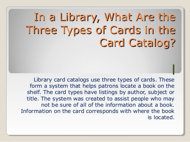 CARD CATALOG/ELEMENTARY