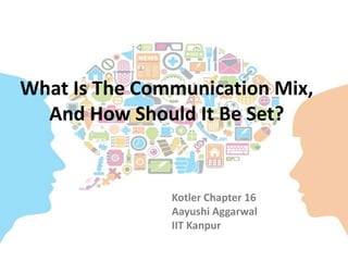 What Is The Communication Mix,
And How Should It Be Set?
Kotler Chapter 16
Aayushi Aggarwal
IIT Kanpur
 