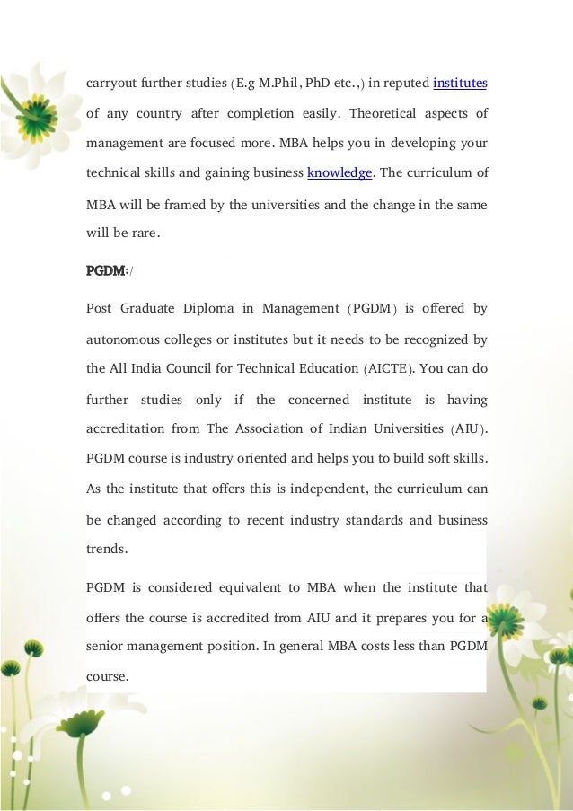 What Is The Comparison Between MBA And PGDM 