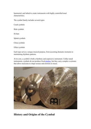 Cymbol Types What is the Cymbal? Sound, History & Use | DOCX