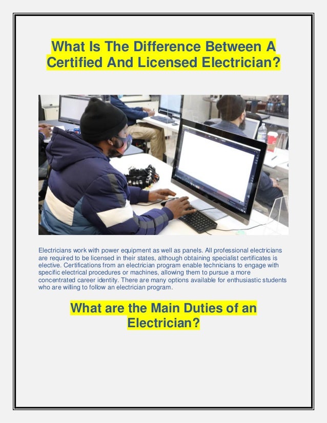 Benefits of Electrician Program to a certified electrician