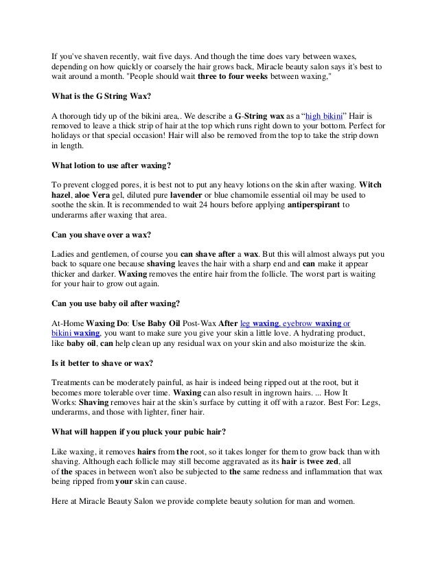 Faq For Bikini Wax Atlanta