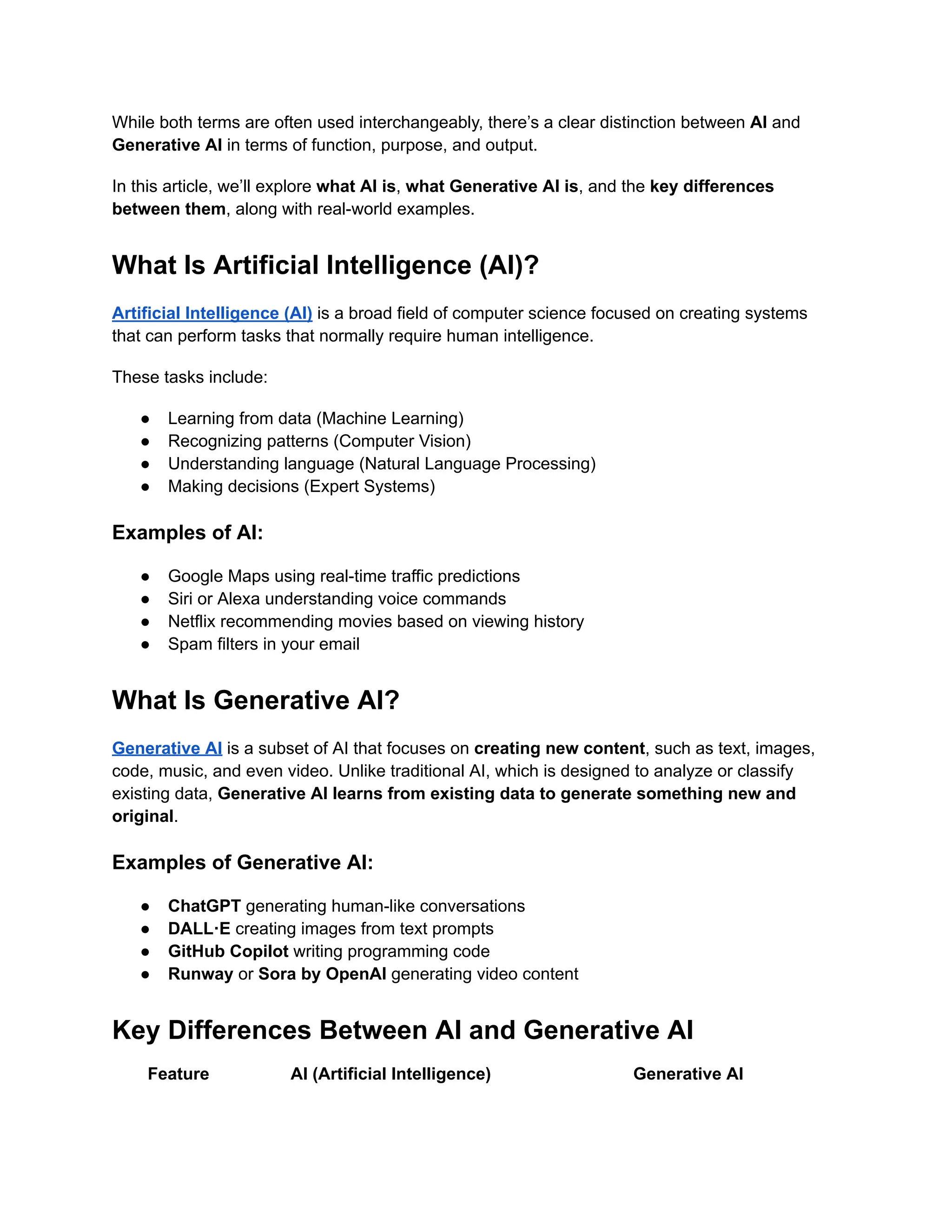 What Is the Difference Between AI and Generative AI.pdf