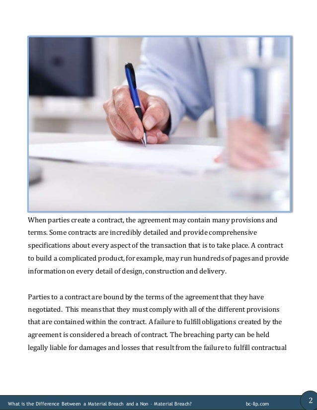 What is the Difference Between a Material Breach and a Non Material…