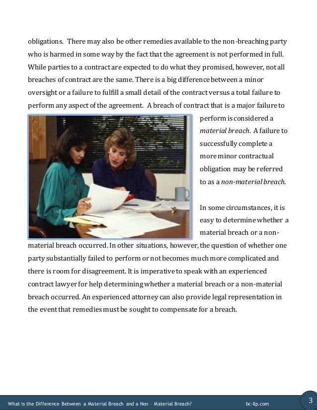 What is the Difference Between a Material Breach and a Non Material…