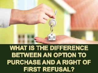 What is the Difference Between An Option To Purchase and a Right of First Refusal?