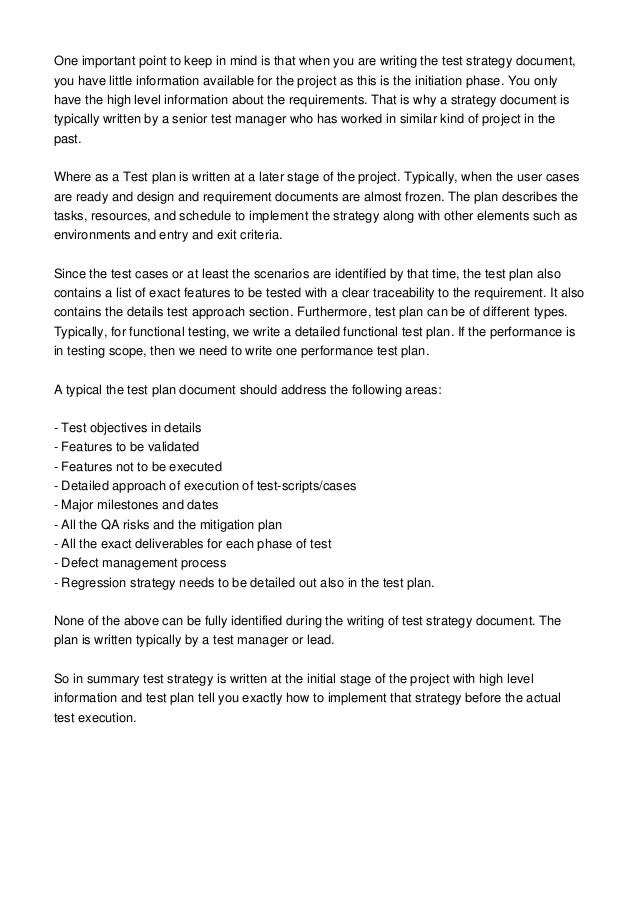 difference between test strategy and test plan