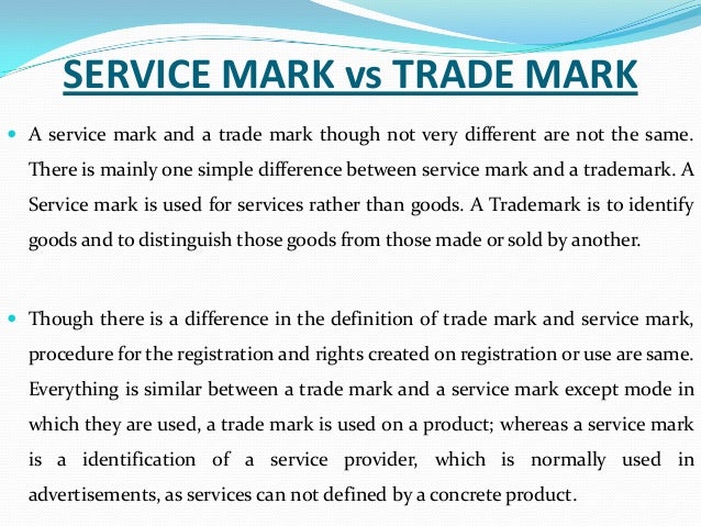 trademark service mark