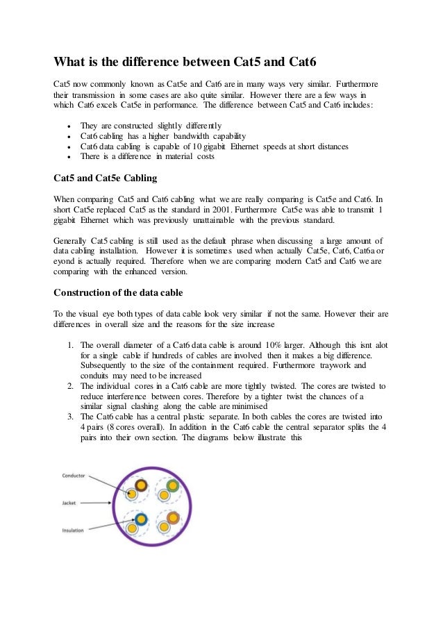 What is the difference between cat5 and cat6 PDF
