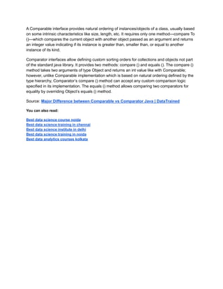 Difference Between Comparable And Comparator Interface In
