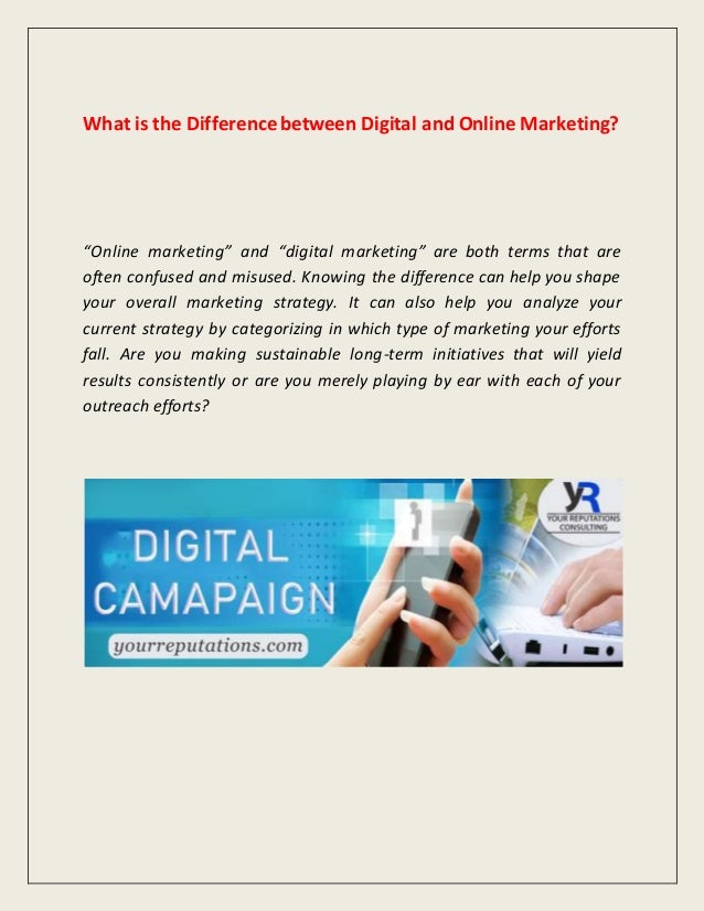 What Is The Difference Between Digital And Online Marketing Yrc