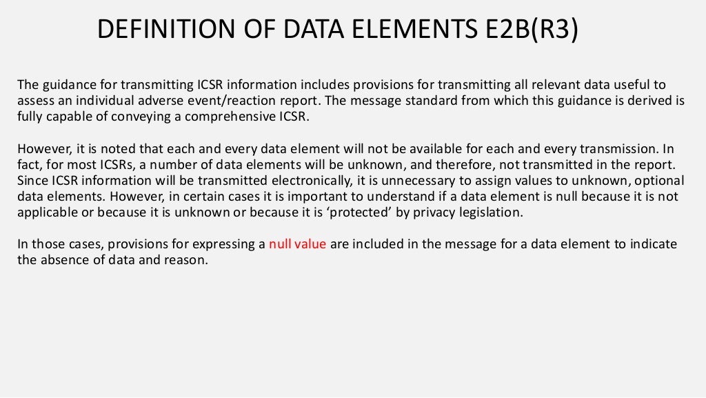 E2B(R2) vs E2B(R3) ICSR ELEMENTS