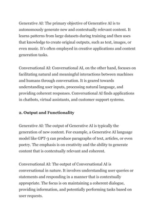 What Is The Difference Between Generative AI And Conversational AI.pdf ...