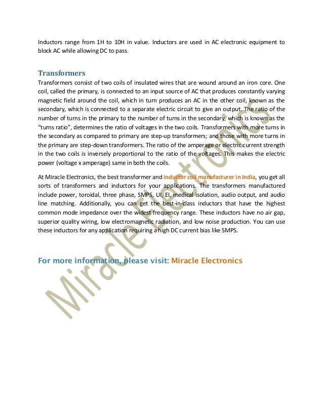 What Is The Difference Between Inductors And Transformers Miracle